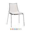 ZEBRA BICOLORE sedia 4 gambe cromato