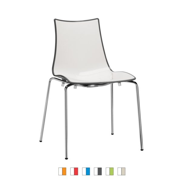 ZEBRA BICOLORE sedia 4 gambe cromato