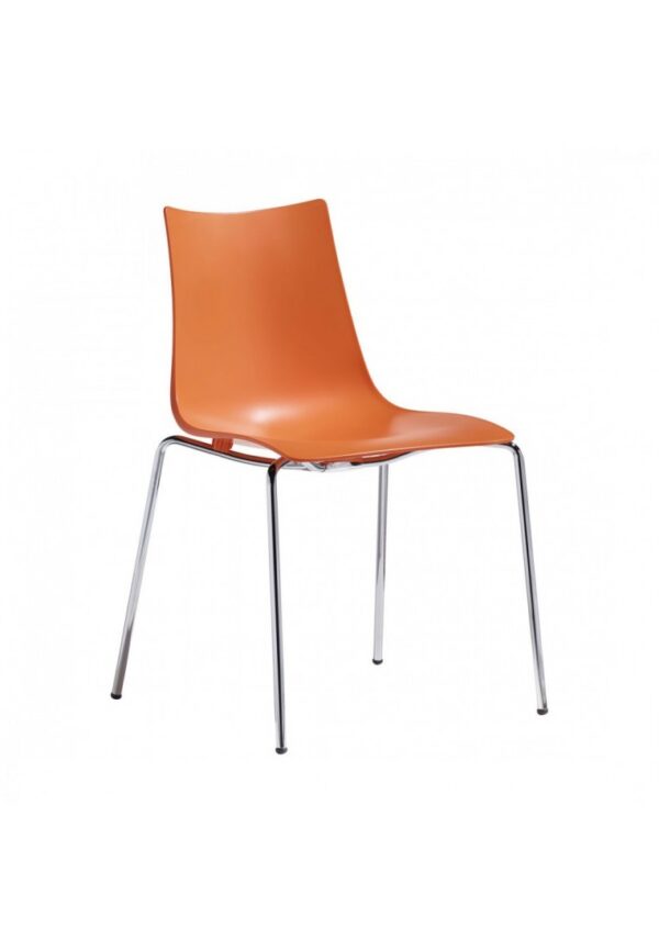 ZEBRA TECNOPOLIMERO sedia 4 gambe telaio cromato - immagine 3