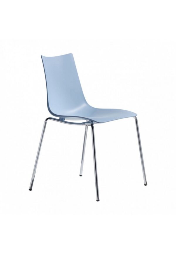 ZEBRA TECNOPOLIMERO sedia 4 gambe telaio cromato - immagine 2