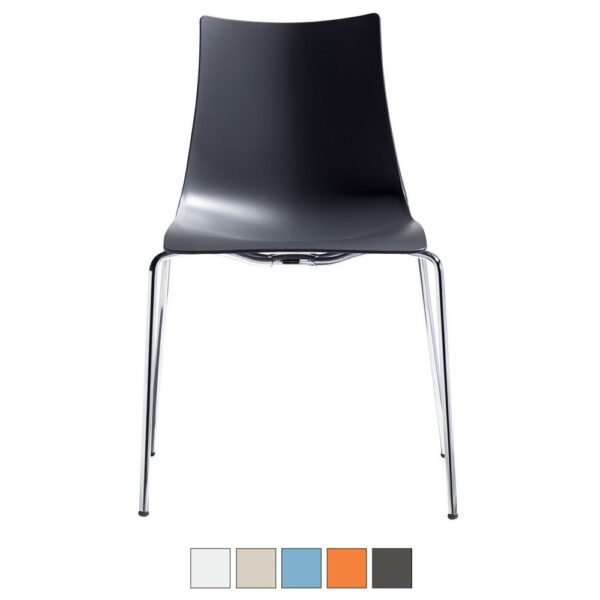 ZEBRA TECNOPOLIMERO sedia 4 gambe telaio cromato